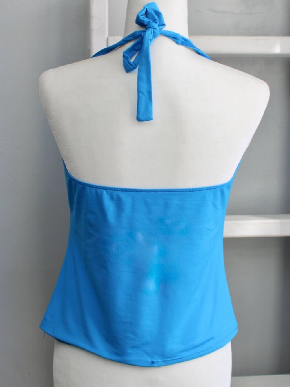 La Blanca Island Goddess Twist Front Molded Cups Halter Tankini Swim Top Size 14 - Picture 3 of 6